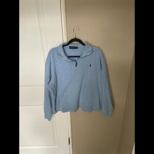Polo Ralph Lauren Quarter Zip Light Blue Pony Mens XL
